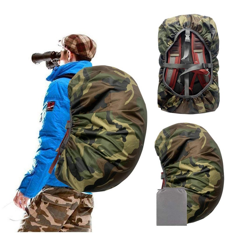 Joy Walker Waterproof Backpack Rain Cover for (15-90L), Upgraded Anti-slip Cross Buckle Straps, Triple Strengthened Layers for Hiking Camping Traveling (Camouflage, XL (for 50-70L backpack)) - Image 1