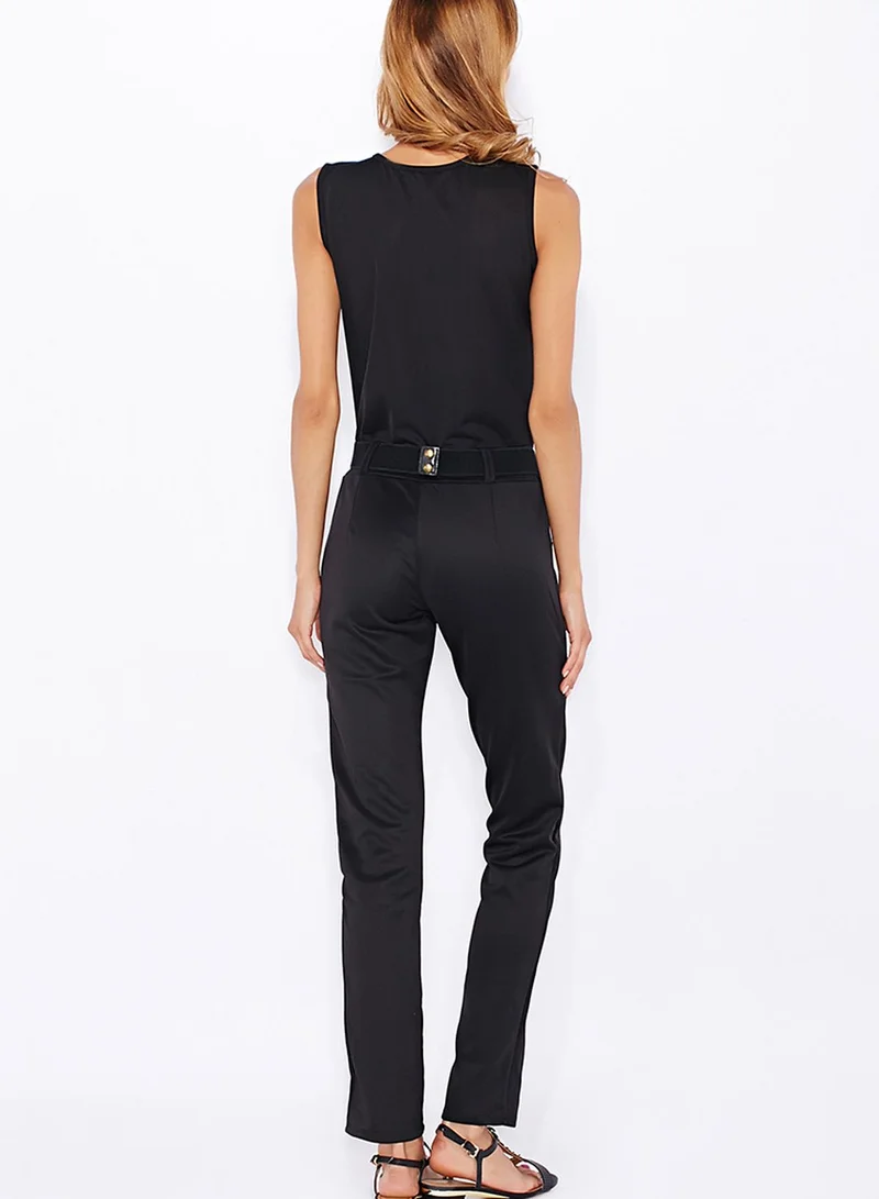 Ginger Zip Front Buckle Jumpsuit