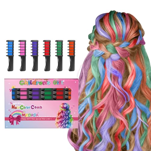 New Hair Chalk Comb Temporary Hair Color Dye for Girls Kids Washable Hair Chalk for Girls Age 4 5 6 7 8 9 1012 Birthday Christmas New Year Cosplay Hair DIY Party