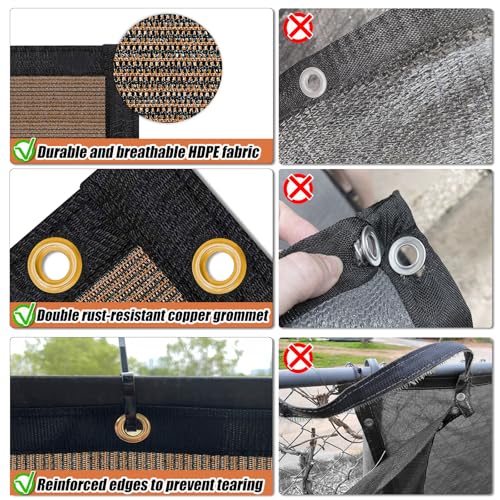 KANAGAWA 5ft x 50ft Privacy Screen Fence, 90% Blockage Heavy Duty 175 GSM Fencing Mesh Net Cover for Outdoor Wall Garden Yard Backyard 80 Cable Zip Ties Included Brown - Image 3