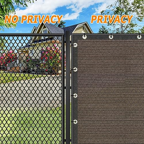 KANAGAWA 5ft x 50ft Privacy Screen Fence, 90% Blockage Heavy Duty 175 GSM Fencing Mesh Net Cover for Outdoor Wall Garden Yard Backyard 80 Cable Zip Ties Included Brown - Image 4