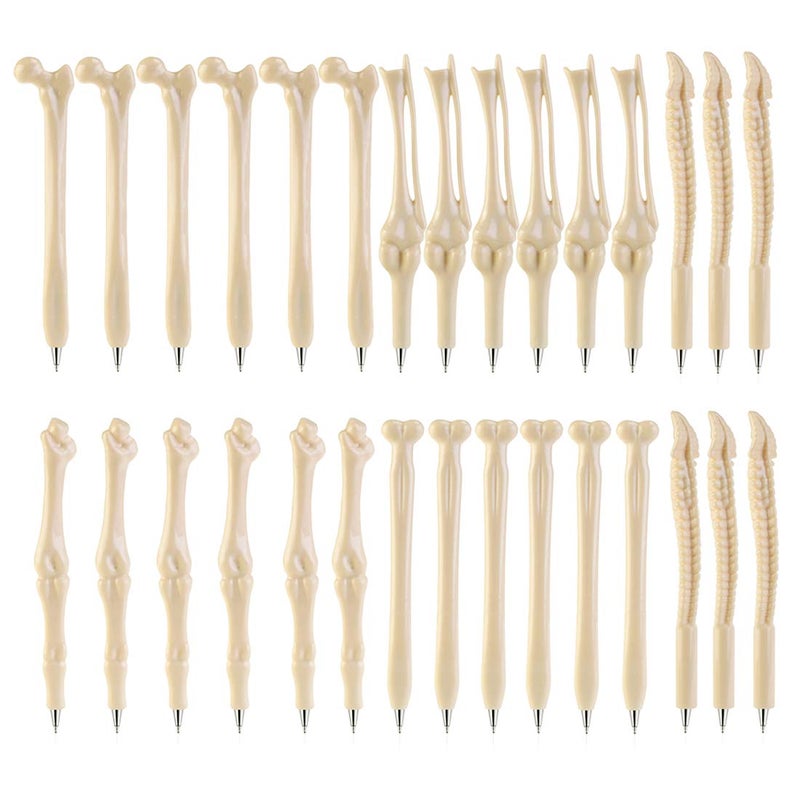 SunAngel Creative Novelty Bone Shape Ballpoint Pens,0.7mm Black Ink Bone Model Pens & Nurse Doctor Pens for Halloween,Thanksgiving,Christmas,New Yearâ€™s Day(30pcs) - Image 1