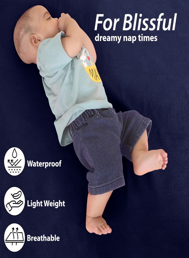 AVI FastDry Cotton Extra Absorbent Waterproof and Reusable Bed Protector/Dry Sheet for Baby- Small 50x70 cm -Dark Blue - Image 4
