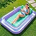 SLOOSH Inflatable Tanning Pool Lounger Float 70 x 46 Pool Floats Adult with Pillow 4 in 1 Suntan Tub Raft FloatieSunbathing Bed Lounge for Water Blow Up Ball Pit Party Gifts LPurple Green - Image 3