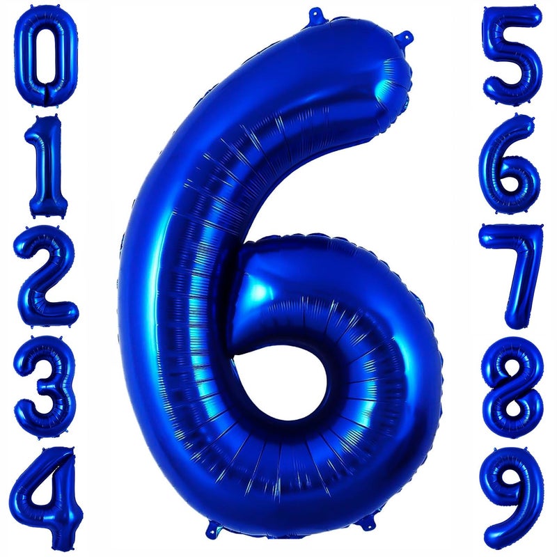 BBPOOL Navy Blue 6 Balloon Number40 Inch Number 6 Balloon Big Dark Blue 6 Foil Mylar Helium Balloon for Birthday Party Decorations - Image 3