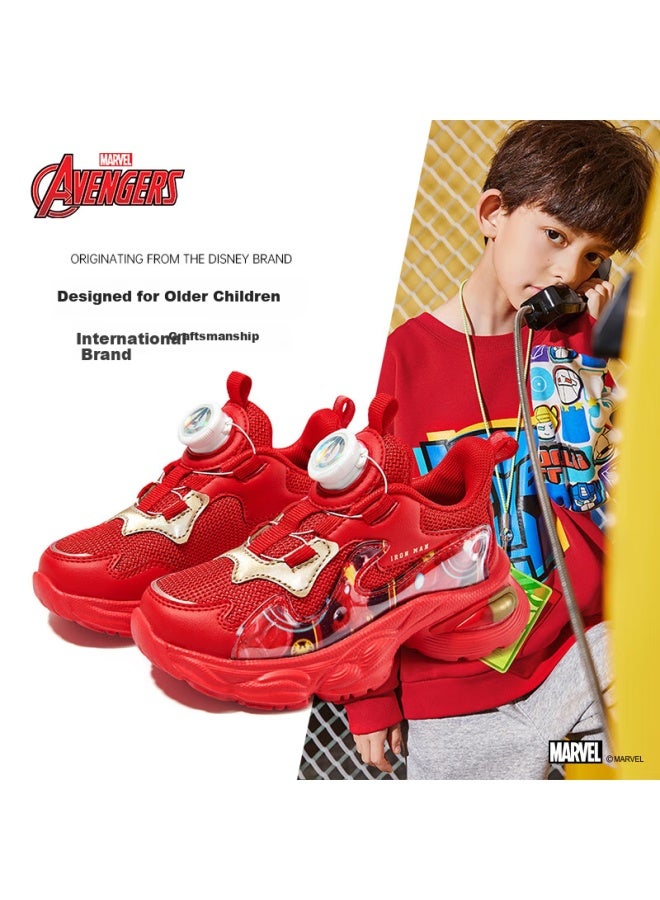 Disney Disney Boys' New Year Basketball Shoes With Marvel Knob Buckle Climbing Autumn Winter Sports Shoes Dm2599a Red Size 34 - Image 1