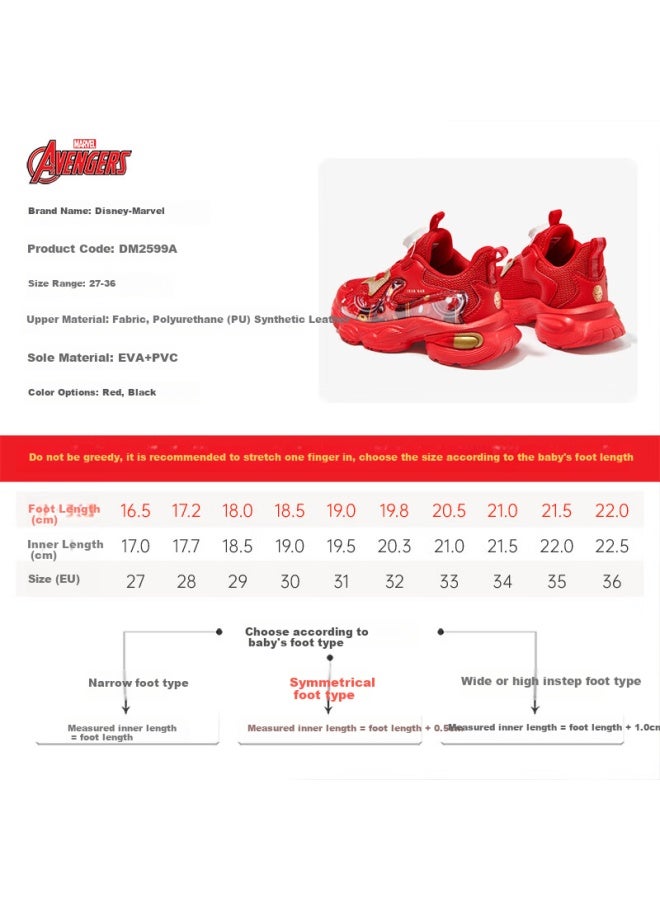 Disney Disney Boys' New Year Basketball Shoes With Marvel Knob Buckle Climbing Autumn Winter Sports Shoes Dm2599a Red Size 34 - Image 3