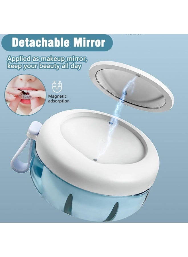 BIGTHREE Denture Bath Box, Leakproof Portable Retainer Box, Retainer Case for Braces, Denture Cup for Aligner Retainer Mouth Guard, Denture Cup Suitable for Removable Braces Storage Soaking Cleaning - Image 2
