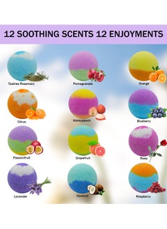 ZCM-HAPPY Box of 12 Bath Salt Balls, Plant and Flower Scented Bath Bombs with Sea Salt Aromatherapy, Moisturizing Natural Bath Fizzies for Deep Skin Cleansing and Long-Lasting Fragrance  - Image 3