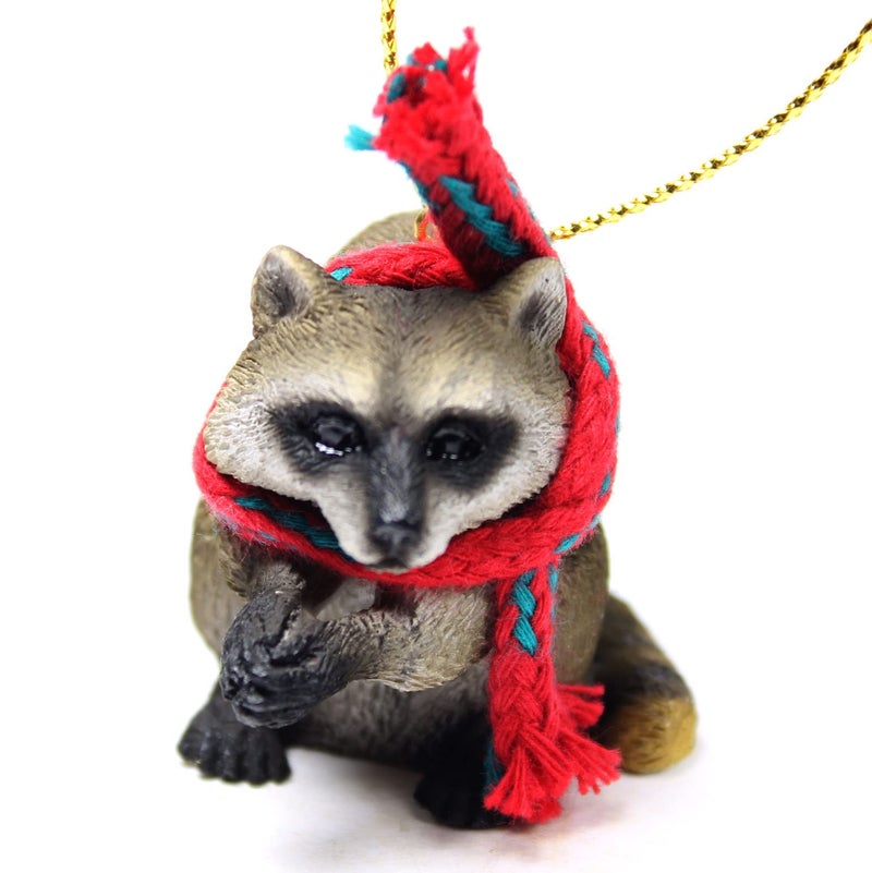 Conversation Concept Raccoon Tiny Miniature One Christmas Ornament - Delightful! - Image 1