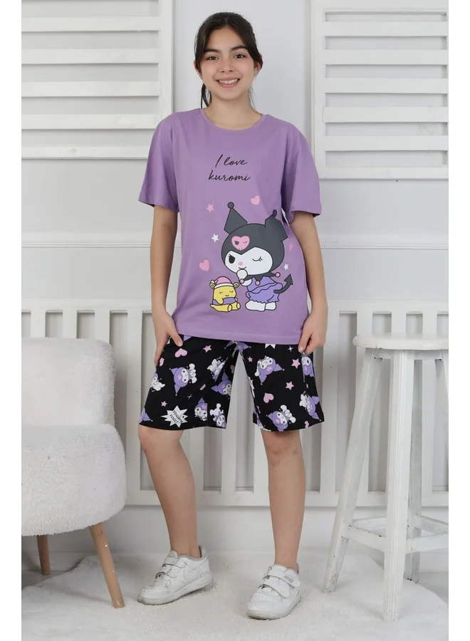 zuzunga I Love Kuromi Printed Short Sleeve Short Pajama Set