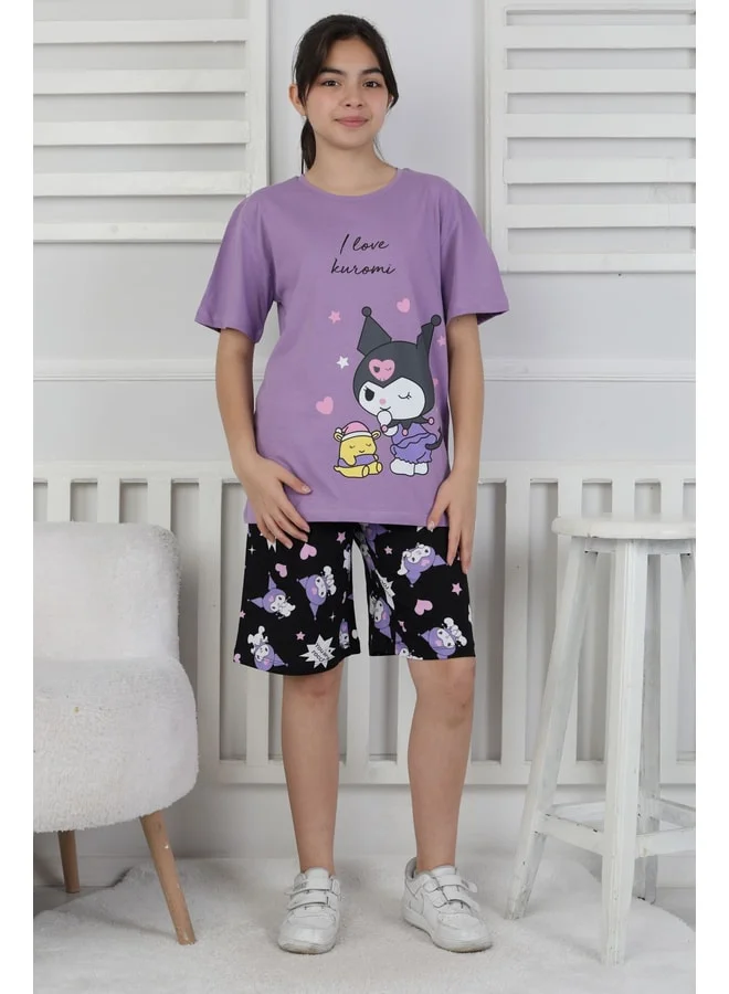 zuzunga I Love Kuromi Printed Short Sleeve Short Pajama Set
