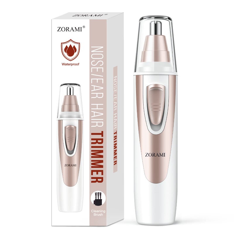 Ear and Nose Hair Trimmer Clipper 2025 Professional Painless Eyebrow Facial Hair Trimmer for Men Women BatteryOperated Trimmer with IPX7 Waterproof Dual Edge Blades for Easy Cleansing Pink
