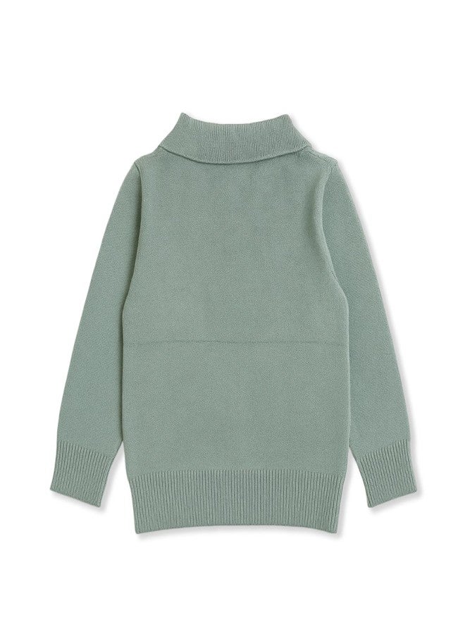 Kidbea® Winter Knit Set for Baby Boys | Premium Organic Cotton Polo & Pant Cord Set | Soft Warm Full Sleeve Outfit for Kids (Green, 6-9 Months) - Image 5