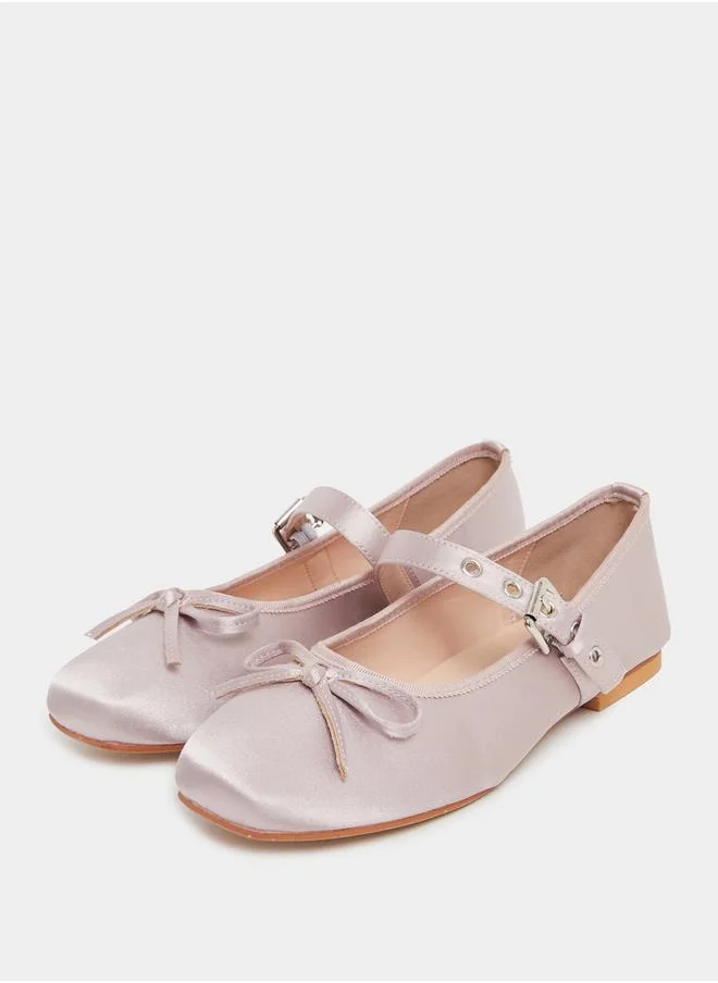 Styli Ribbon Detail One Strap Ballerina Shoes