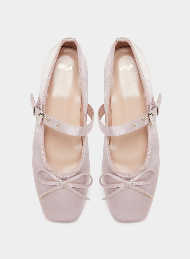 Styli Ribbon Detail One Strap Ballerina Shoes  - Image 5