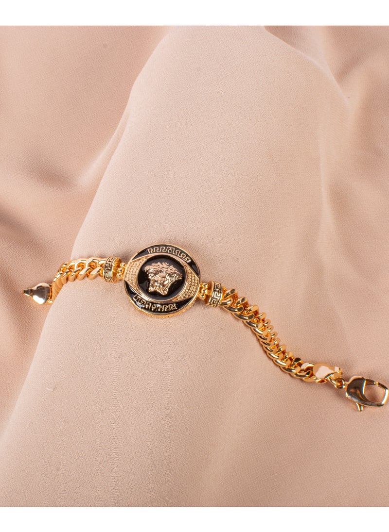 The Black Pearl Accessories - Chinese Gold Bracelet Medousa Head - Image 1