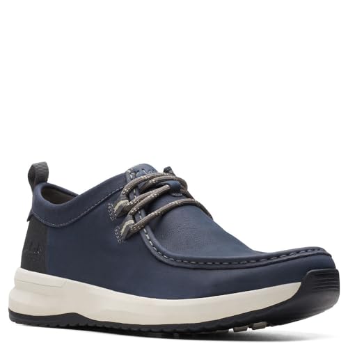 Clarks Men's Wellman Moc Oxford, Navy Leather, 10 - Image 2