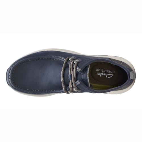 Clarks Men's Wellman Moc Oxford, Navy Leather, 10 - Image 3