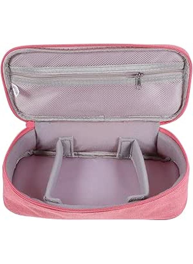 Large Pink Travel Organizer Case for USB Cables Power Bank Hard Drive Storage - Image 1