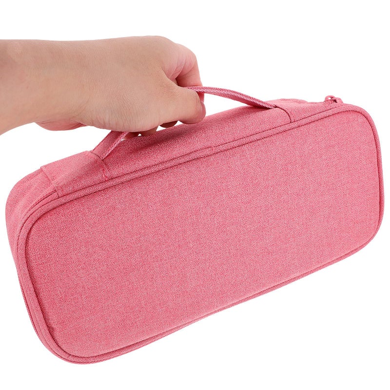 Large Pink Travel Organizer Case for USB Cables Power Bank Hard Drive Storage - Image 5