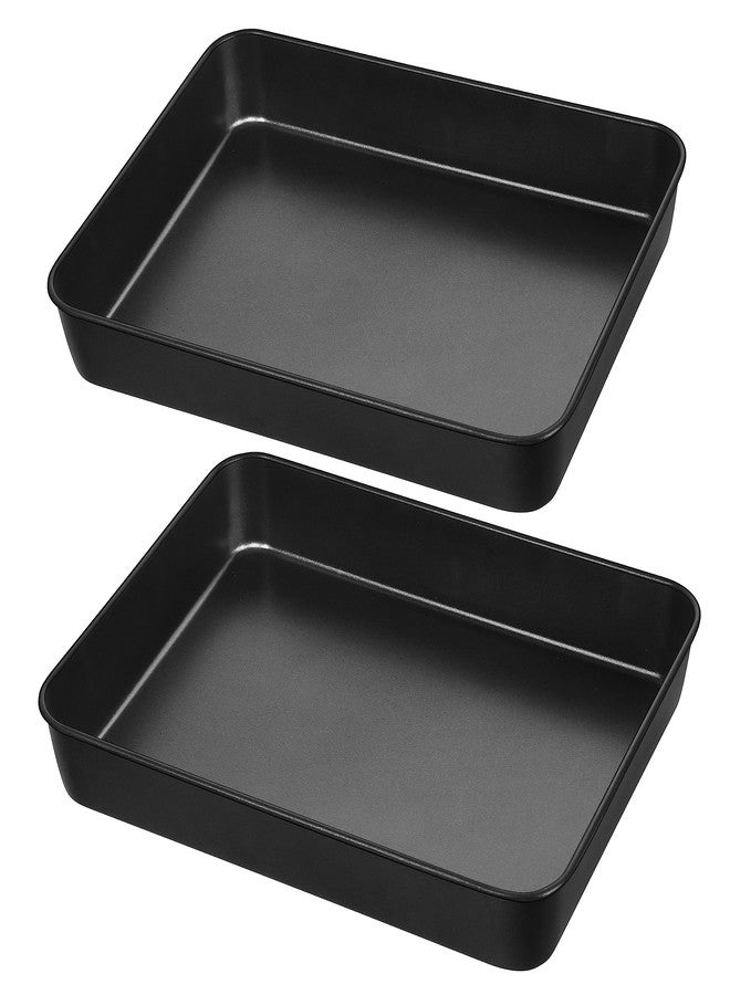 Herogo Rectangle Cake Pan Set of 2, 9 X 13 Inch Non-Stick Baking Pan for Oven, Stainless Steel Black Lasagna Brownies Casseroles Cakes Bakeware, Oven Safe - Image 1