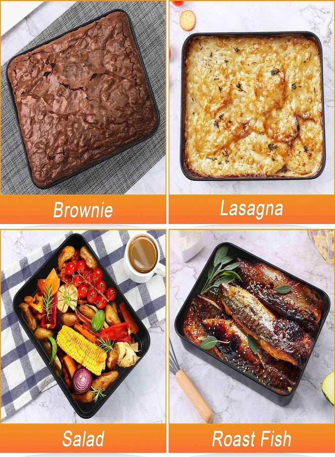 Herogo Rectangle Cake Pan Set of 2, 9 X 13 Inch Non-Stick Baking Pan for Oven, Stainless Steel Black Lasagna Brownies Casseroles Cakes Bakeware, Oven Safe - Image 5