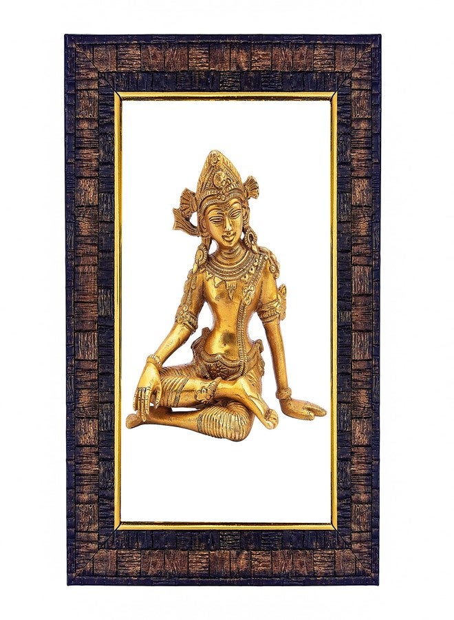 Hawai Feng Shui Vastu Remedies Wooden Framed Lord Indra Dev Photo for Home Office Business Place SFDI218 - Image 1