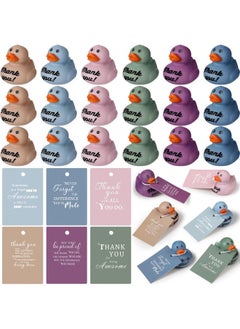 Jerify Jerify 12 Sets Thank You Gift Set Rubber Ducks Bulk Employee Coworkers Nurse Motivational Gifts Thank You for Being Thanks Rubber Ducky 2 Inch for Teacher Inspirational Gifts Cruise Shower  - Image 1