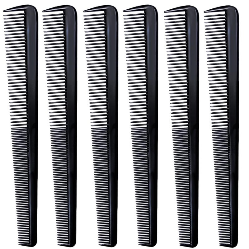 LUXXII (6 Count) 7.5" Barber Hair Comb Beard & Mustache Pocket Combs for Men's Hair Beard Mustache and Sideburns - Image 1