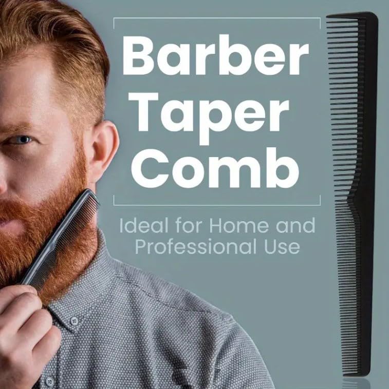 LUXXII (6 Count) 7.5" Barber Hair Comb Beard & Mustache Pocket Combs for Men's Hair Beard Mustache and Sideburns - Image 4