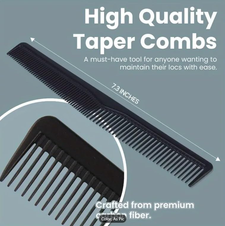 LUXXII (6 Count) 7.5" Barber Hair Comb Beard & Mustache Pocket Combs for Men's Hair Beard Mustache and Sideburns - Image 2