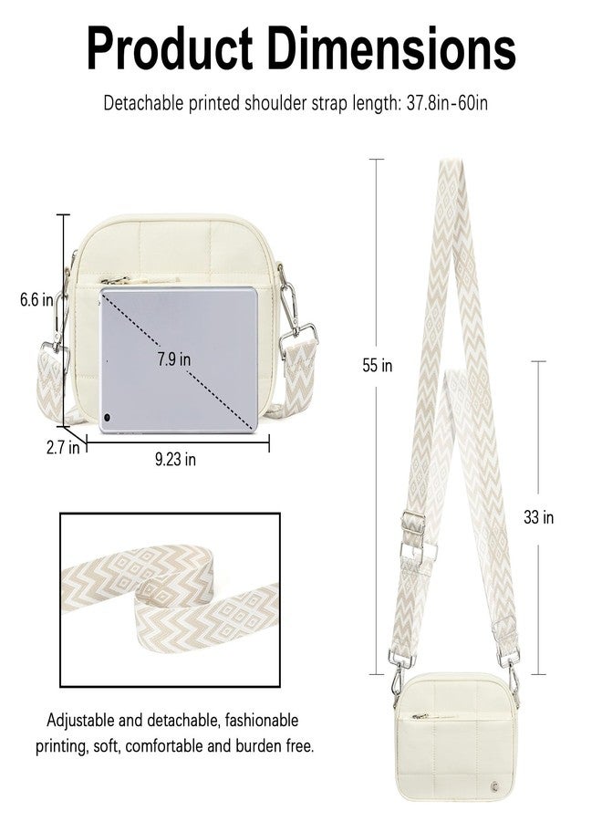 حقائب CLUCI المبطنة ذات التصميم المتقاطع للنساء، حقيبة كتف خفيفة الوزن منفوخة، حقائب سفر بحزام عريض - Image 3