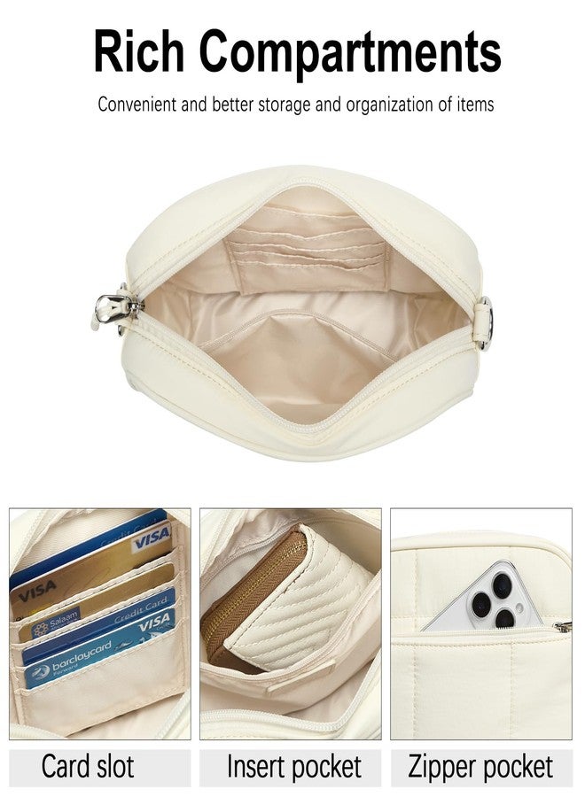 حقائب CLUCI المبطنة ذات التصميم المتقاطع للنساء، حقيبة كتف خفيفة الوزن منفوخة، حقائب سفر بحزام عريض - Image 4