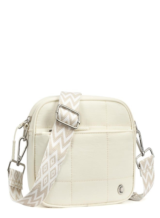 حقائب CLUCI المبطنة ذات التصميم المتقاطع للنساء، حقيبة كتف خفيفة الوزن منفوخة، حقائب سفر بحزام عريض - Image 1