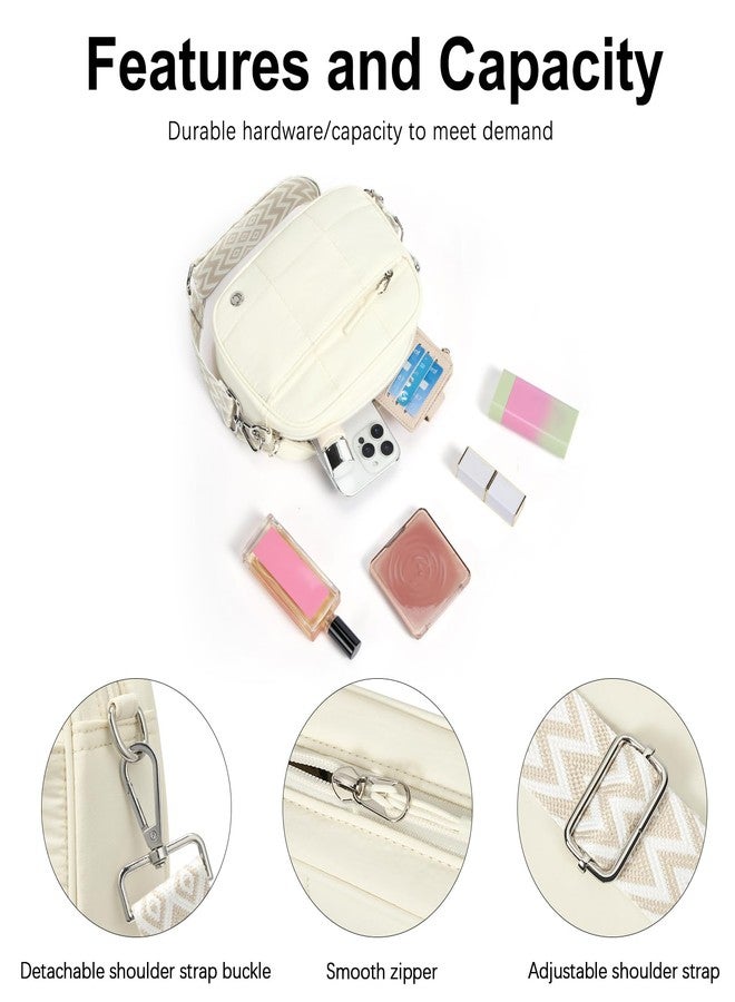 حقائب CLUCI المبطنة ذات التصميم المتقاطع للنساء، حقيبة كتف خفيفة الوزن منفوخة، حقائب سفر بحزام عريض - Image 5