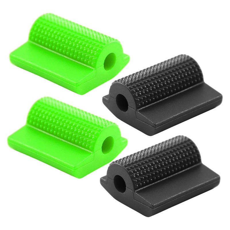 Universal Motorcycle Shifter Gear Lever Rubber Covers Anti Slip Protection Set 4Pcs Green Black - Image 2