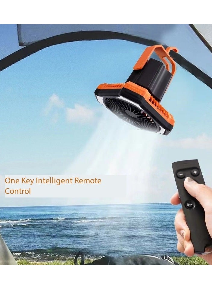 general Multi-functional Lithium Battery Camping Fan, Outdoor Led Night Light Lighting, Remote Control Portable Wall Charging Tent Ceiling Fan - Image 2