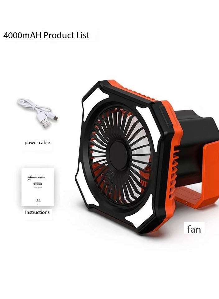 general Multi-functional Lithium Battery Camping Fan, Outdoor Led Night Light Lighting, Remote Control Portable Wall Charging Tent Ceiling Fan - Image 4