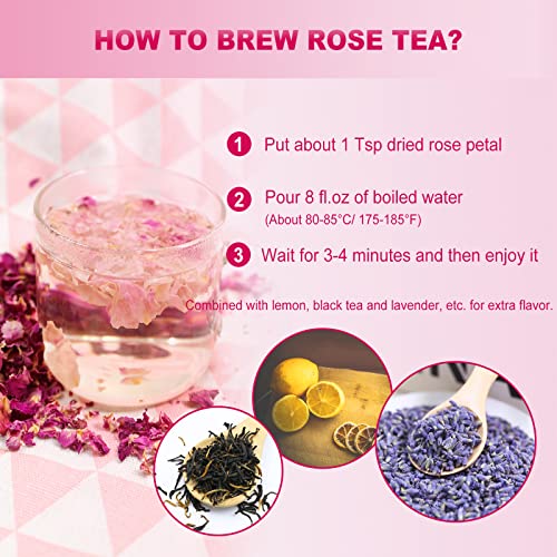 FullChea - Dried Rose Petals - 1oz/29g - Edible Flowers Real Rose Petals - Non-GMO - Caffeine-free - Use in Tea, Baking, Crafting - Image 5