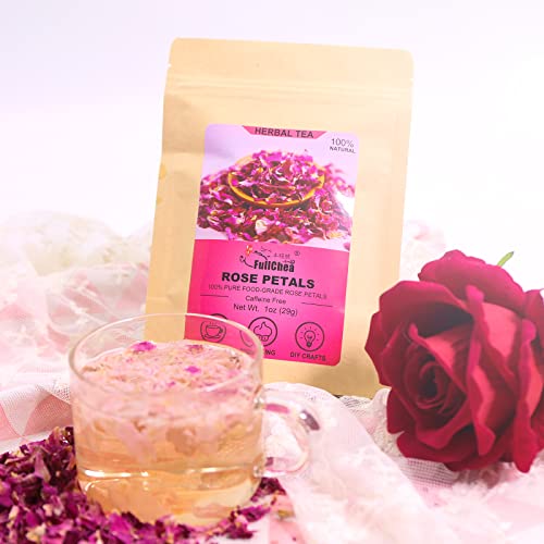 FullChea - Dried Rose Petals - 1oz/29g - Edible Flowers Real Rose Petals - Non-GMO - Caffeine-free - Use in Tea, Baking, Crafting - Image 4