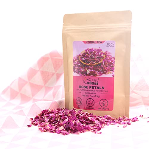 FullChea - Dried Rose Petals - 1oz/29g - Edible Flowers Real Rose Petals - Non-GMO - Caffeine-free - Use in Tea, Baking, Crafting - Image 3