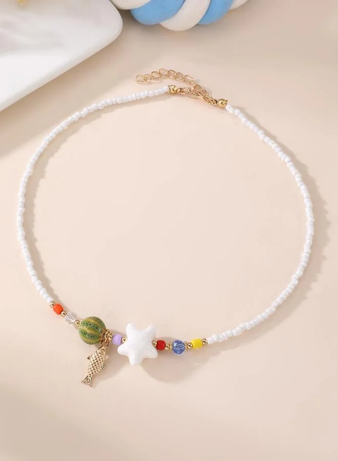 Take Two  Girls Multi-Color Star and Fish Charm Pendant Necklace for Women | Best Price UAE