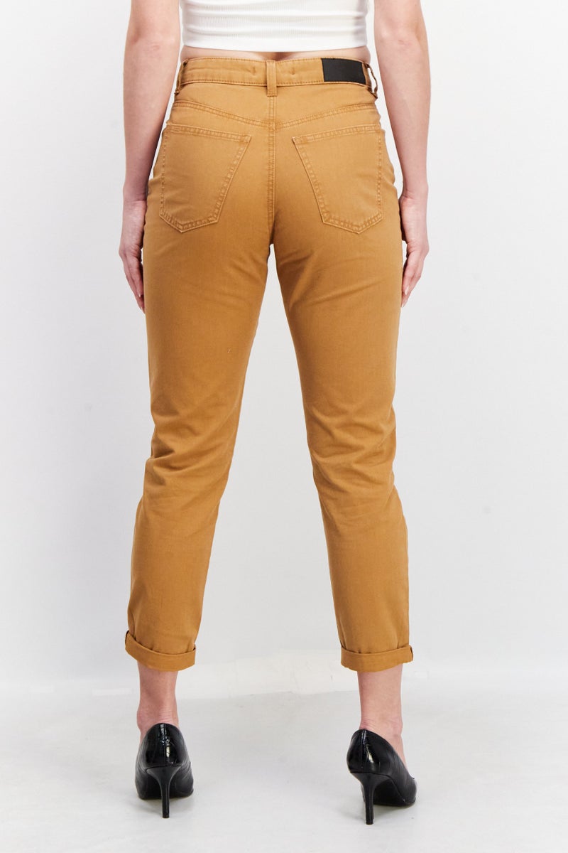 EDC Women Regular Fit Solid Chino Pants, Light Brown - Image 4