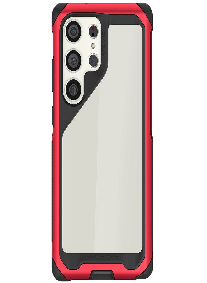 جوستك جراب Ghostek ATOMIC النحيف لهاتف S23 Ultra مع ظهر شفاف وحافة معدنية من الألومنيوم، وإمكانية الوصول إلى قلم S Pen، وغطاء حماية للهاتف مقاوم للصدمات من الدرجة العسكرية، مصمم لهاتف Samsung Galaxy S23 Ultra (6.8 بوصة) لعام 2023 (أحمر). - Image 1