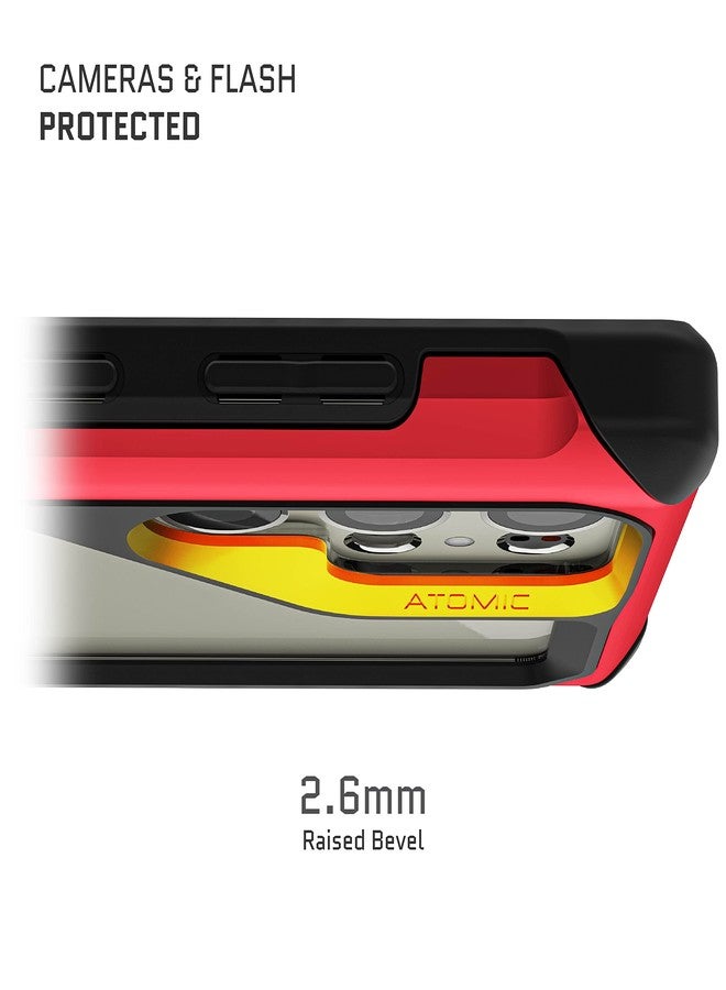 جوستك جراب Ghostek ATOMIC النحيف لهاتف S23 Ultra مع ظهر شفاف وحافة معدنية من الألومنيوم، وإمكانية الوصول إلى قلم S Pen، وغطاء حماية للهاتف مقاوم للصدمات من الدرجة العسكرية، مصمم لهاتف Samsung Galaxy S23 Ultra (6.8 بوصة) لعام 2023 (أحمر). - Image 3