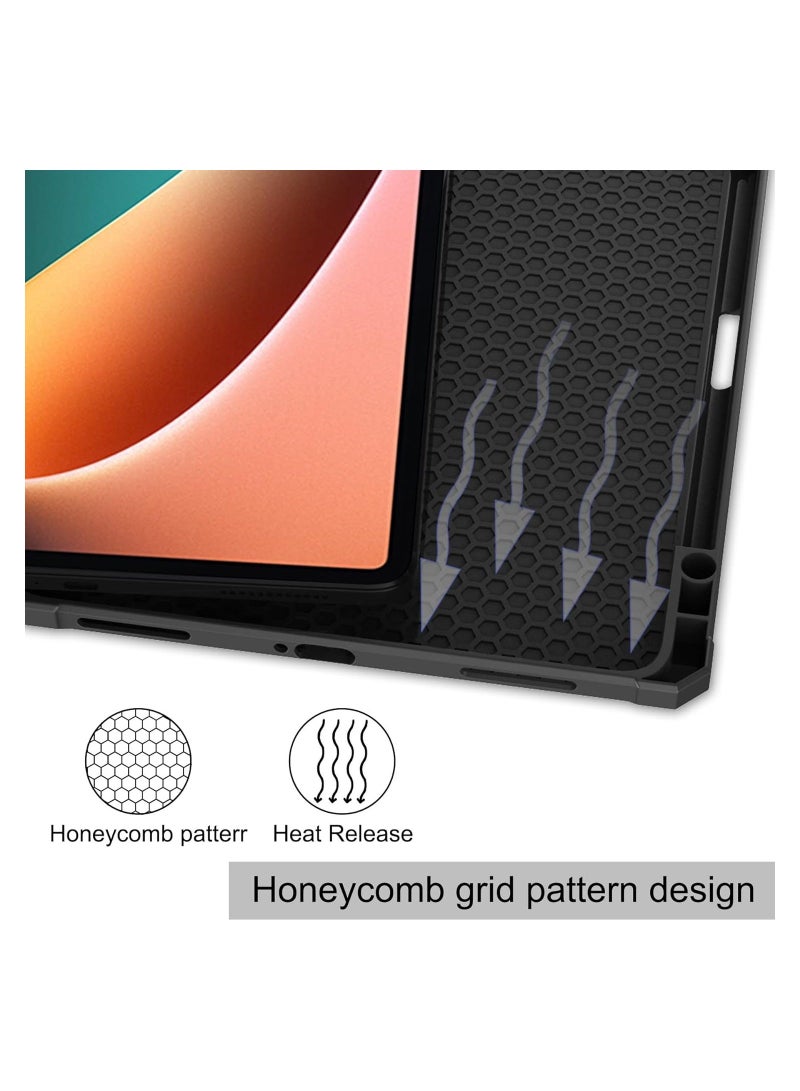 Arabest Slim Light Smart Stand Soft TPU Shell Tablet Cover Cases for Xiaomi Pad 5/5 Pro 11in (Black) - Image 5