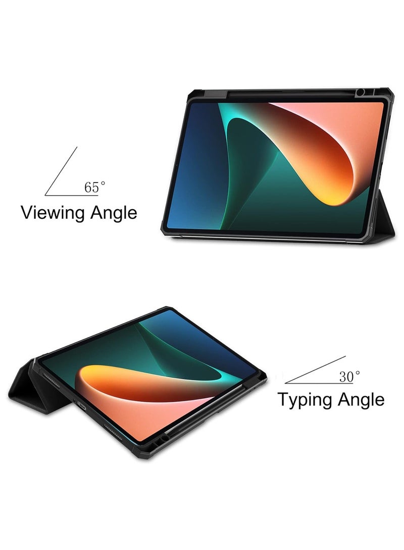 Arabest Slim Light Smart Stand Soft TPU Shell Tablet Cover Cases for Xiaomi Pad 5/5 Pro 11in (Black) - Image 4