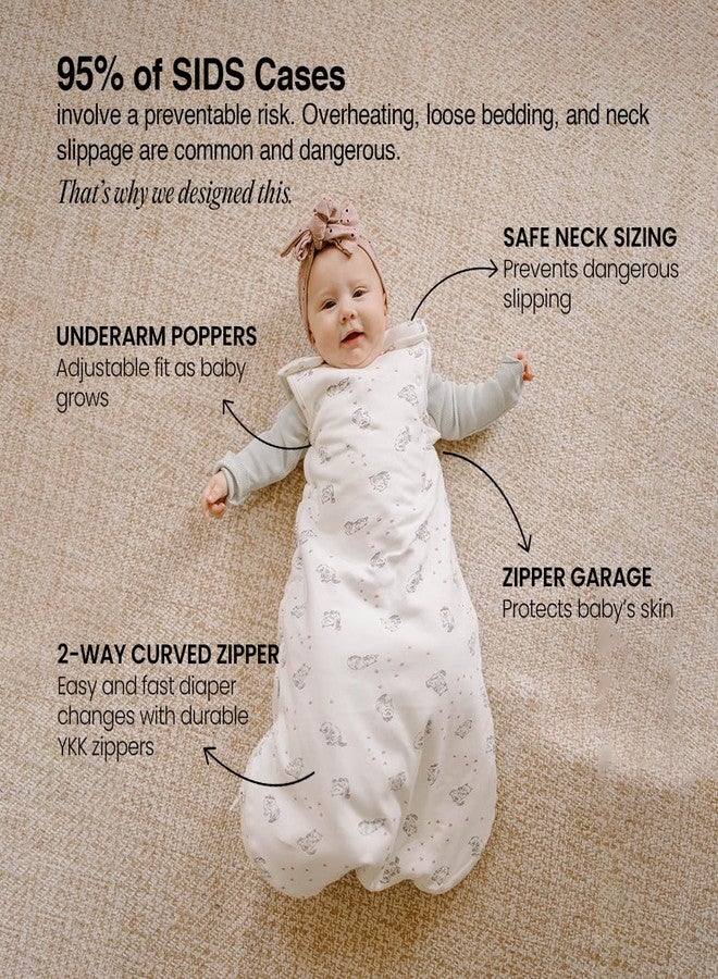 Ouch Baby Sleep Sack for Newborn (0.5 TOG, 0-6 Months) | 100% Knitted Cotton Wearable Blanket (Baby Sleeping Bag) | Prevents Overheating, No Sliding, Easy Diaper Changes, Better Sleep (Cute Cat) - Image 2