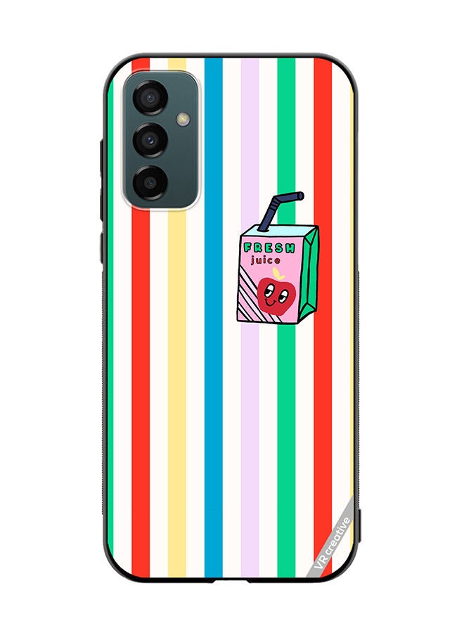 VR CREATIVE Protective Case Cover For Samsung Galaxy M23 Summer Stripe Fresh Juice Apple Fruit Design Multicolour - Image 1